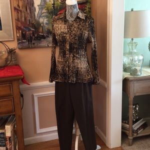 BROWN STRETCH NO WAIST NARROW SLACKS 🌻